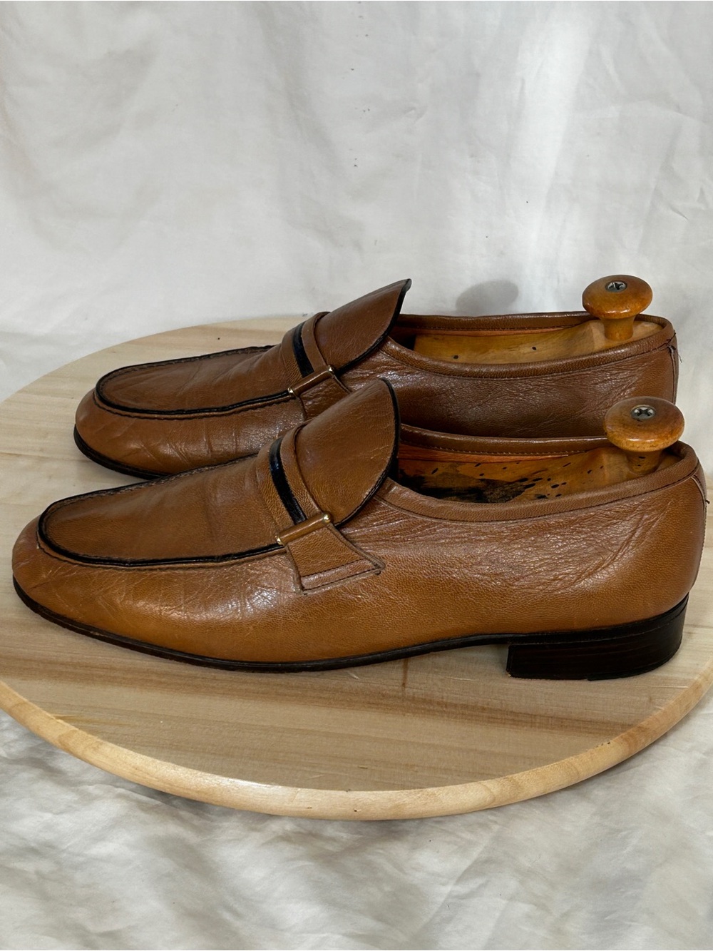 Bally Men’s Siena Brown Leather Slip-On Dress Loafers Almond Toe US 9N